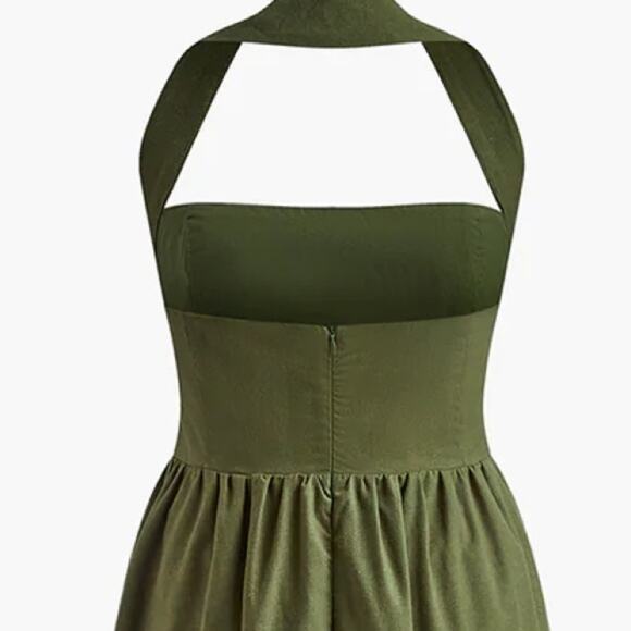 Commense Sage Green Halter Maxi Dress - Picture 4 of 9